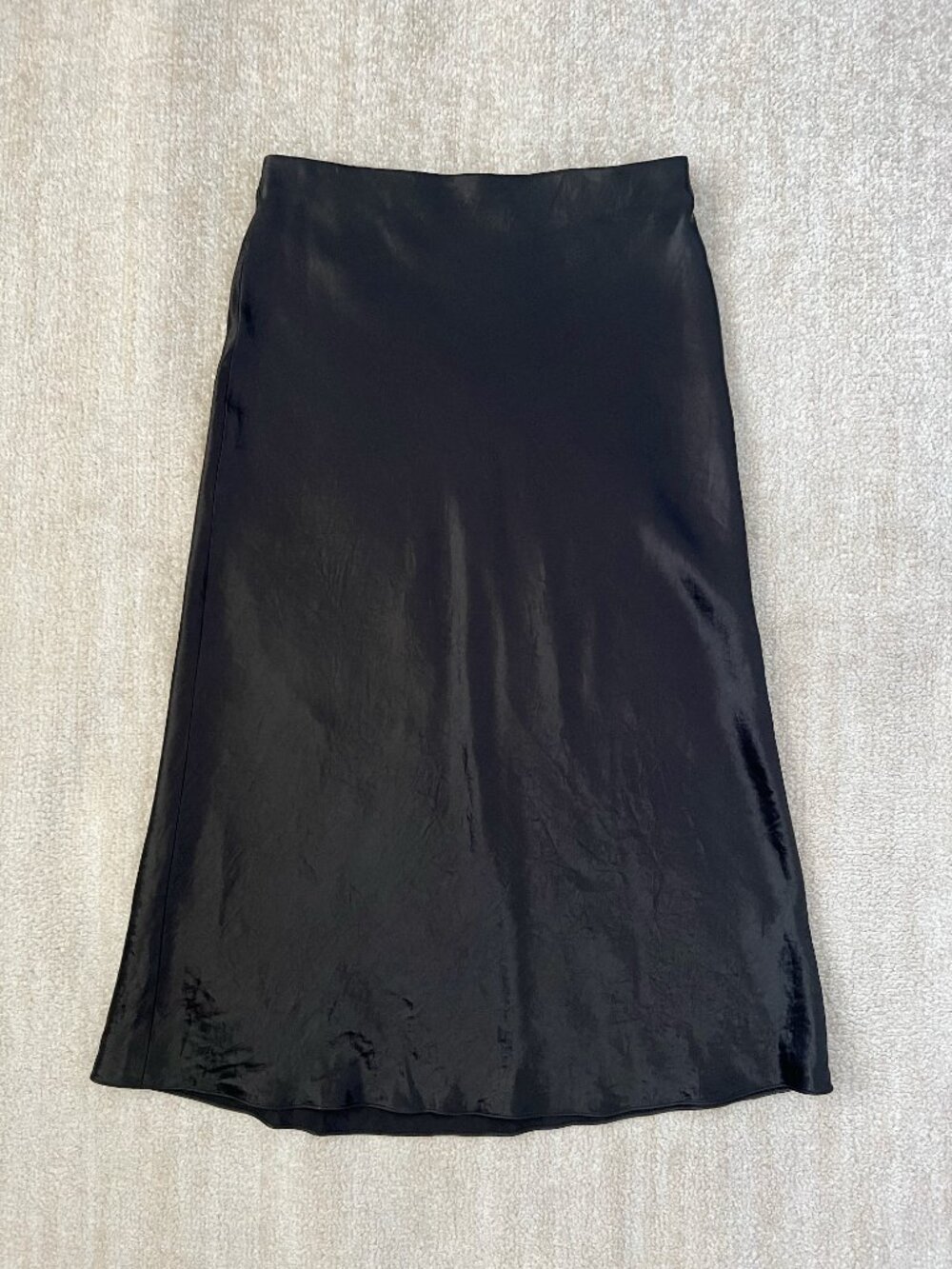 Vince Black Slip Midi Skirt With Elastic Waist S